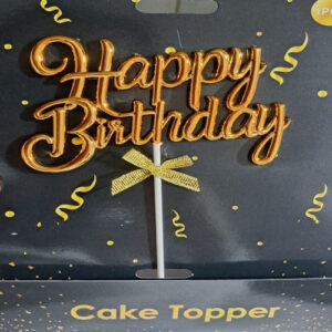 Toper 3d Auriu Happy Birthday
