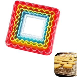 Forme pentru prajituri, pvc, 5 piese, patrat