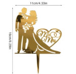 Toper Mr&Mrs, ACRIL  auriu, 1
