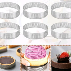 Forme tarta, inox 6 buc,8 cm×2cm inaltime