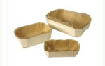 Forma pentru copt cozonac/chec/pâine  din lemn natural,cu hârtie pergament 24,5cm×11,5 cm×7 cm