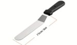 SPATULA inox cu maner pvc,usor curbata, 27 cm total, 15 cm lama inox