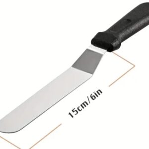 SPATULA inox cu maner pvc,usor curbata, 27 cm total, 15 cm lama inox