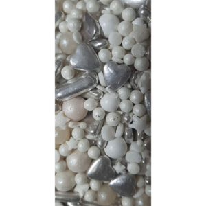 PERLE ALB/ARGINTIU,250 GR