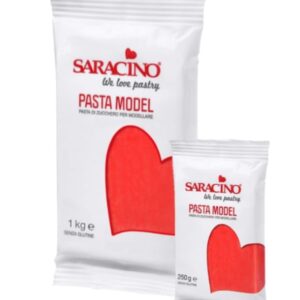 Pasta de zahar Saracino pentru acoperire si modelaj Premium, Rosu