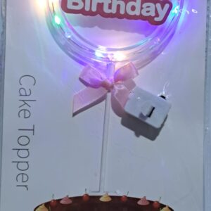 Toper, happy birthday, roz, cu buton led aprindere