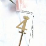 Toper acril , auriu, cifra 4, dimensiune 18.5 cm*5,5 cm