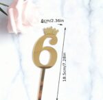 Toper acril , auriu, cifra 6, dimensiune 18.5 cm*5,5 cm