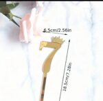 Toper acril , auriu, cifra 7, dimensiune 18.5 cm*5,5 cm