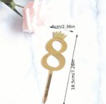 Toper acril , auriu, cifra 8, dimensiune 18.5 cm*5,5 cm
