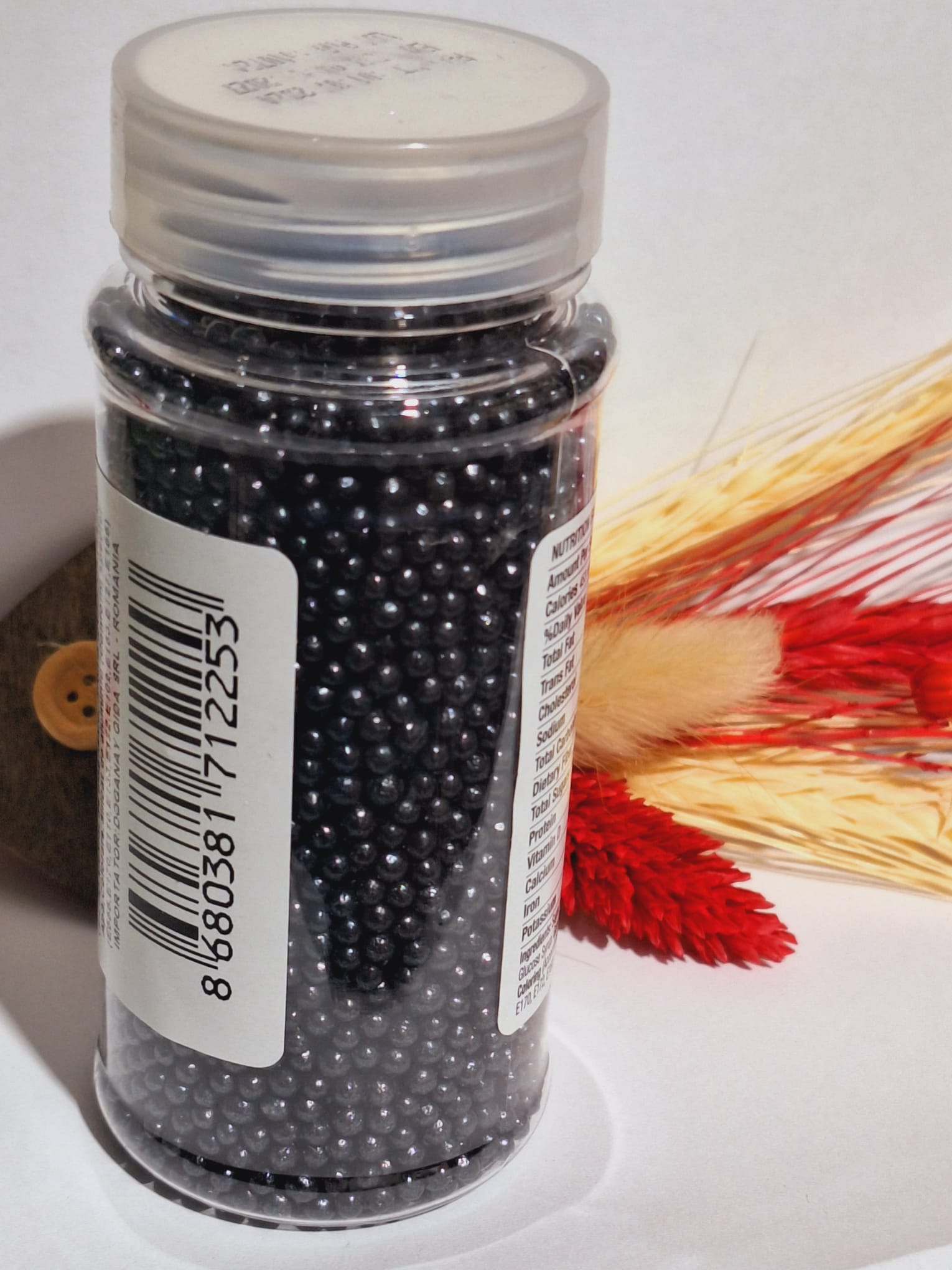 Perle comestibile,negru 2 mm, 90 gr
