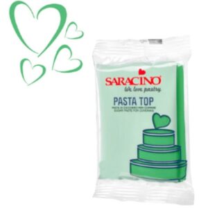 Pasta de zahar,  pentru acoperire si modelaj , 250 gr, verde deschis Saracino