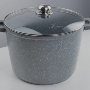 Oala teflon, 7 L, Cu capac sticla si manere protectoare de silicon, detasabile, diametru 28 cm, inaltime 14 cm