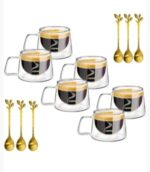 CESTI cafea dublu strat + 6 lingurite, 200 ml