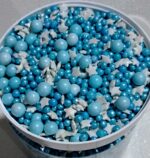 Perle comestibile, decor, Albastru deschis, stea, mix albastru