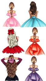 Vafa / imagine  comestibila, domnisoare 6 diverse