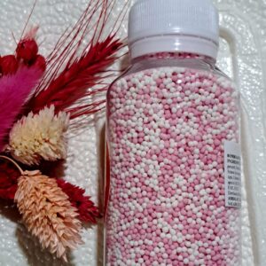 Perle comestibile, alb-roz baby marunt, 80 gr