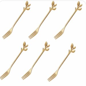 Furculite decorative, 6 buc, auriu