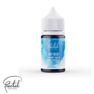 Colorant alimentar lichid pt aerograf, ciocolata, pasta de zahar, Albastru sky/ Albastru cer 30 g - Fractal