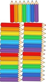 Vafe comestibile, tematica aniversare, decor creioane colorate