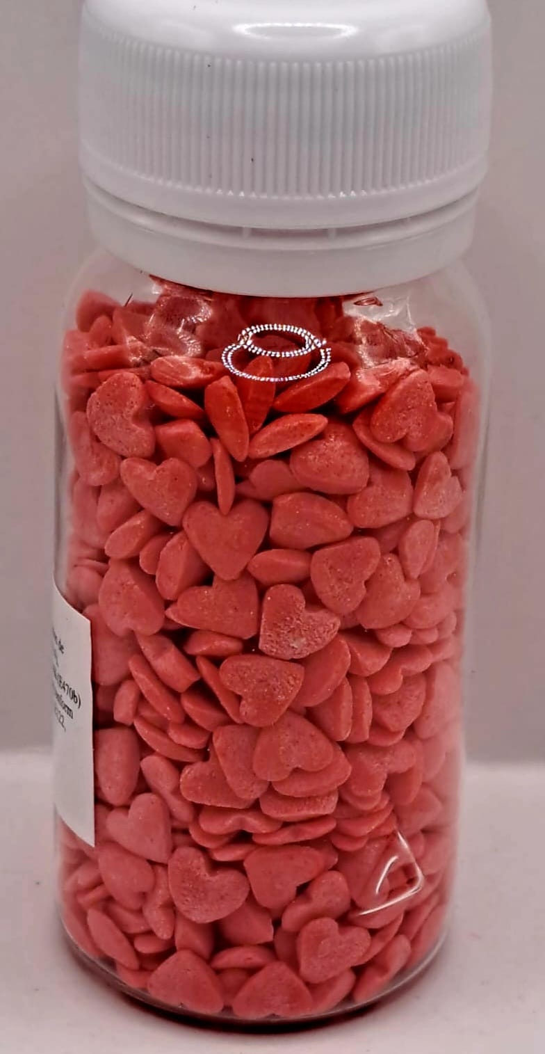 Perle comestibile, inima rosie,confeti, 40 gr