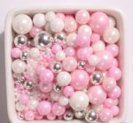 Perle comestibile, ALB-ROZ-ARGINTIU, Mix, 40 GR