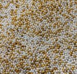 Perle comestibile, Auriu-Alb, 2 mm, 50 gr