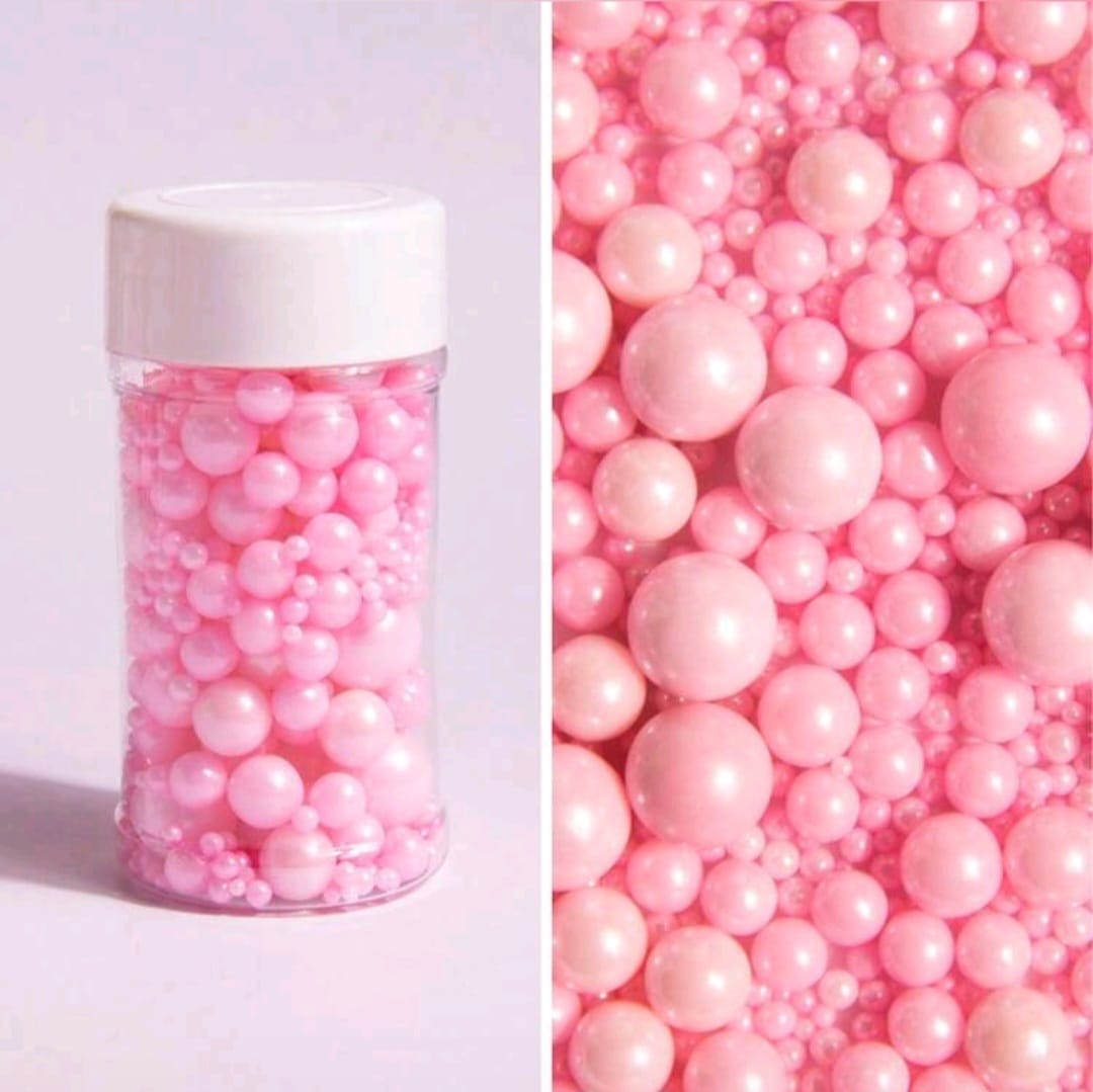 Perle comestibile, roz deschis, 90 gr mix