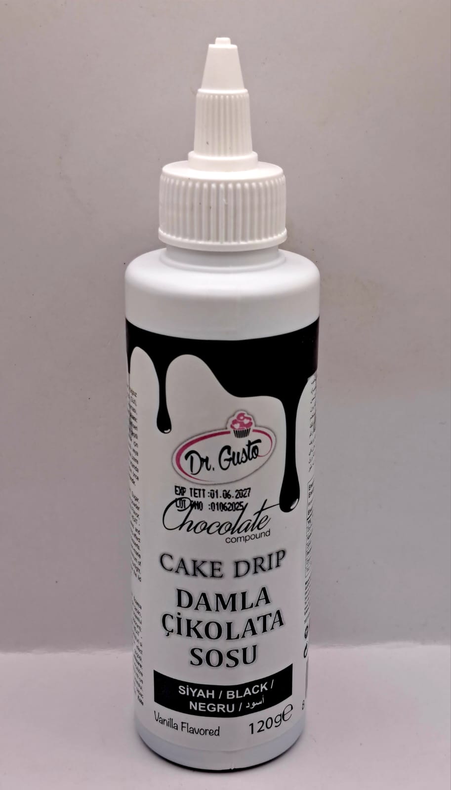 Cake drip, glazura temperata, 120 gr, Negru
