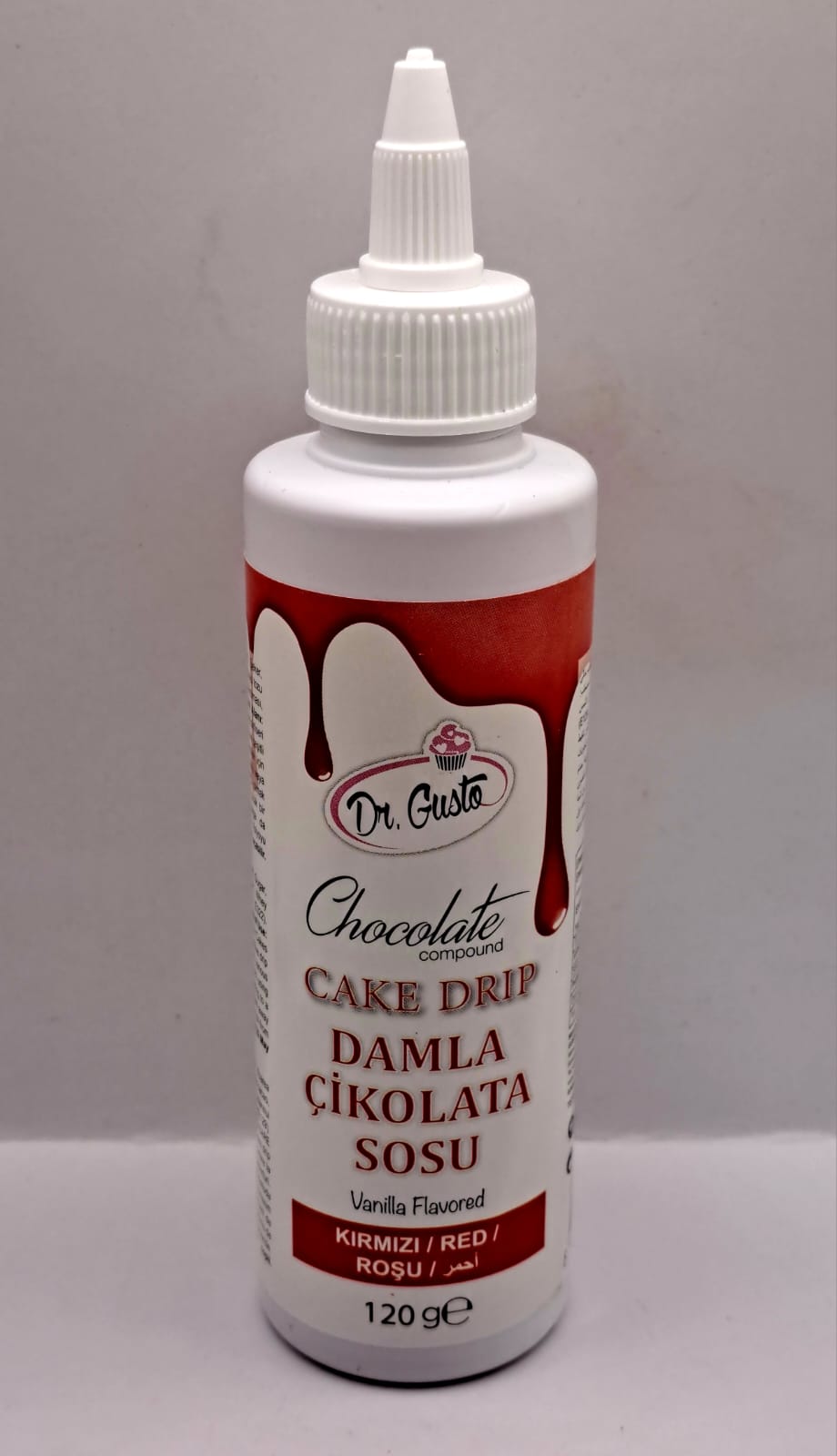Cake drip, glazura temperata, 120 gr, Rosu