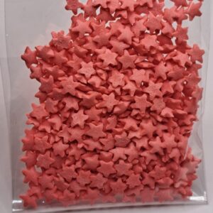 Perle comestibile, rosu,  stea confeti, 20 gr