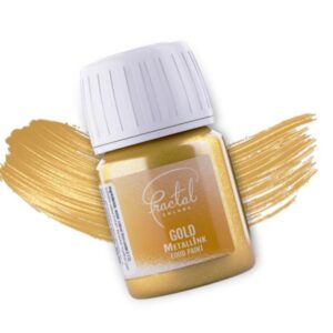Colorant alimentar Glitter gold/auriu GOLD, Lichid, Fractal, 30 ml, nr 3