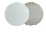 Platouri groase,diametru 30 cm, 4 mm, alb-argintiu