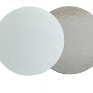 Platouri groase,diametru 32 cm, 4 mm, alb-argintiu