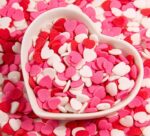 Perle comestibile, confeti inima rosu, alb, roz, nr 2, 30 gr