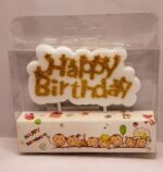 Happy birthday , lumanare, culoare auriu