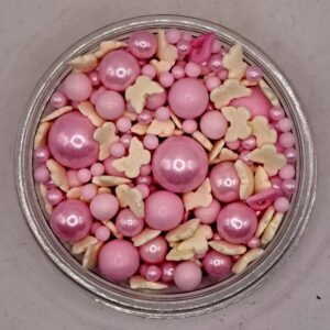 Perle comestibile, Mix Roz, fluturi, 20 gr