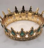 CORONITA DECOR,Culoare Verde-Auriu  12 cm