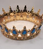 CORONITA DECOR,Culoare Albastru-Auriu  12 cm