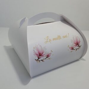 Cutii tort, model floral, 25*25*16 cm inaltime