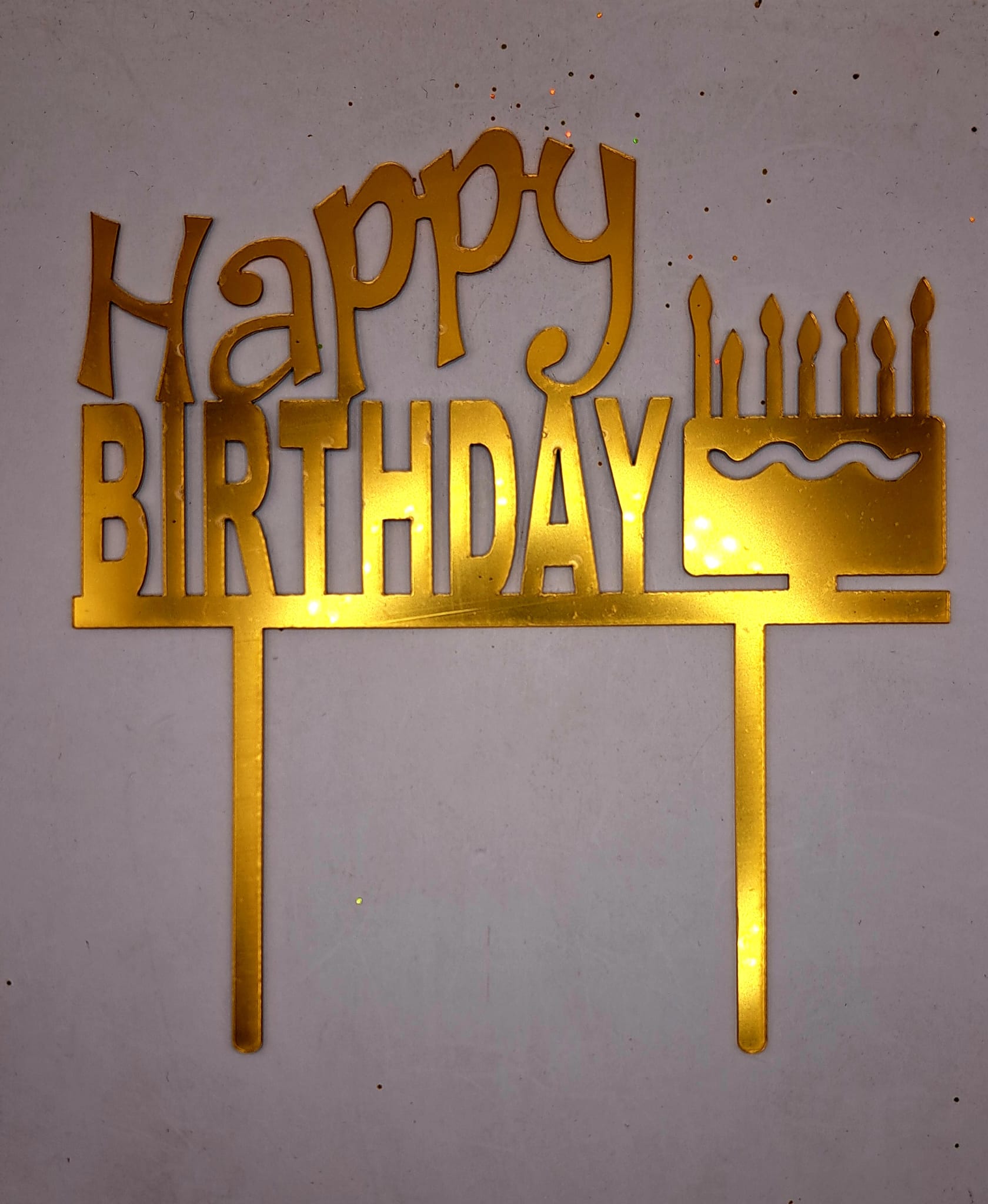 Toper, HAPPY BIRTHDAY acril auriu, 5