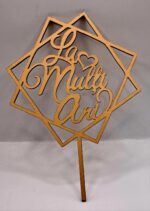 Toper, La multi ani , hexagon , mdf, lemn
