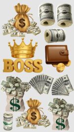 Vafe comestibile,  Boss, portofel , dolari