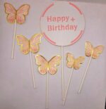 Toper, happy birthday+5 fluturi roz